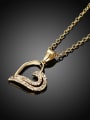 thumb Charming 18K Gold Plated Heart Shaped Rhinestones Necklace 1