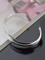 thumb Simple Copper Silver Plated Opening Bangle 3