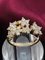 thumb Shimmering 18K Gold Plated Flower Shaped Zircon Ring 1