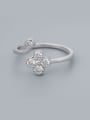 thumb 925 Silver Flower Zircon Ring 0