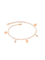 thumb Little Smiling Faces Zirconias Rose Gold Plated Anklet 0