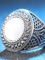 thumb Retro style Round Opal stone Rhinestones Alloy Ring 2