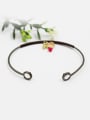 thumb Women Adjustable Leaf Shaped Glass Bangle 0