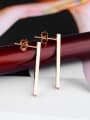 thumb Simple Rose Gold Plated Square Bar Stud Earrings 1