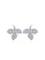 thumb Micro Pave Maple Leaves Stud Earrings 0