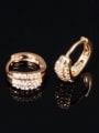 thumb Fashion Tiny Zircon Champagne Gold Plated Earrings 2