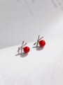 thumb Fashion Tiny Red Bead Stud Earrings 0