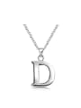 thumb Simple Letter D Silver Plated Necklace 0