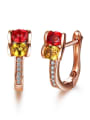 thumb Rose Gold Plated Multi-color Gemstones stud Earring 2