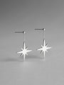 thumb 925 Sterling Silver With Platinum Plated Simplistic Geometric Drop Earrings 0