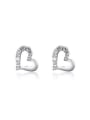 thumb Temperament Heart Shaped Austria Crystal Stud Earrings 0