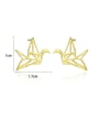 thumb 925 Sterling Silver With Glossy  Simplistic Paper crane Stud Earrings 3