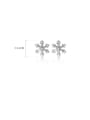 thumb 925 Sterling Silver With Cubic Zirconia Simplistic Snowflake  Stud Earrings 3