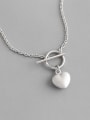 thumb 925 Sterling Silver With Platinum Plated Simplistic Heart Locket Necklace 0