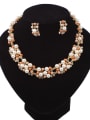 thumb Fashion Imitation Pearls Rhinestones Alloy Two Pieces Jewelry Set 1