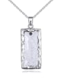 thumb Personalized austrian Crystal Rectangular Pendant Alloy Necklace 2