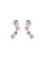 thumb Exquisite Rose Gold Star Shaped Zircon Cluster earring 0