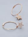 thumb Fashion Zirconias-covered Star Rose Gold Plated 925 Silver Earrings 3