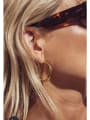 thumb Titanium With Gold Plated Simplistic Smooth Hollow Round Hoop Earrings 2
