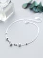thumb 925 Sterling Silver With Platinum Plated Simplistic Ball Anklets 2