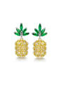 thumb Creative Pineapple Shaped Zircon Stud Earrings 0