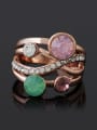 thumb Fashion Colorful Rhinestones Alloy Rose Gold Plated Ring 0