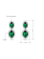 thumb Green Oval Shaped AAA Zircon Two Pieces Jewelry Set 2