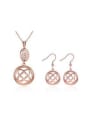 thumb Retro style Hollow Round Two Pieces Jewelry Set 0