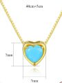thumb Sterling silver minimalist heart-shaped semi-precious stones necklace 4