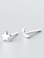 thumb All-match Moon And Star Shaped S925 Silver Stud Earrings 1