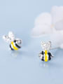 thumb 925 Sterling Silver With Silver Plated Cute Bee Stud Earrings 1