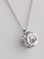 thumb 925 Sterling Silver With Cubic Zirconia Simplistic Hollow heart necklace 1
