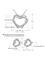thumb Trendy Double Heart Shaped Austria Crystal Two Pieces Jewelry Set 1