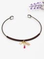 thumb Exquisite Leaf Shaped Glass Adjustable Bangle 3