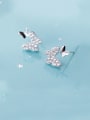 thumb 925 Sterling Silver With Cubic Zirconia  Cute Butterfly Stud Earrings 2