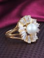 thumb Women Elegant 18K Gold Plated Artificial Pearl Ring 1