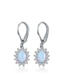 thumb 5*7MM Blue Opal White Opal Hook Earrings 0