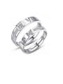 thumb 925 Sterling Silver With Cubic Zirconia Simplistic Monogrammed Love Free Size Rings 0