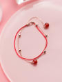 thumb Sterling silver double layer beads red agate sweet red thread bracelet 0
