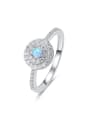 thumb Fashion Shiny Cubic Zirconias Opal stone 925 Silver Ring 2