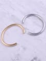 thumb Titanium With Gold Plated Simplistic  Smooth Round Bangles 3