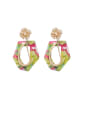 thumb Alloy With Rose Gold Plated Fashion Geometric Flower Drop Earrings 0