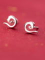 thumb 925 Sterling Silver With Platinum Plated Cute snails  Stud Earrings 3
