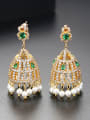 thumb Copper inlaid AAA zircons new style bell-shaped earrings 0