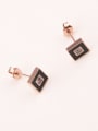 thumb Simple Square Rhinestones Stud Earrings 0