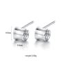 thumb 925 Sterling Silver With Platinum Plated Simplistic Cylinder Stud Earrings 3