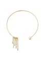 thumb Alloy Artificial Pearl Tassels Necklace 0