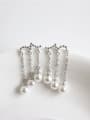 thumb Personalized Artificial Pearls Silver Stud Earrings 2