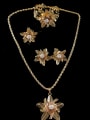 thumb Hollow Flower Rhinestones Four Pieces Jewelry Set 1