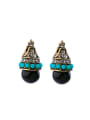 thumb Retro Personality Color Resin Clip stud Earring 0